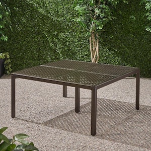 Tahoe 29 in. Antique Gloss Black Square Aluminum Outdoor Dining Table