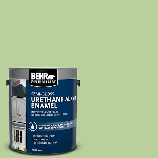 BEHR PREMIUM 1 gal. #P380-4 Four Leaf Clover Urethane Alkyd Semi-Gloss Enamel Interior/Exterior Paint
