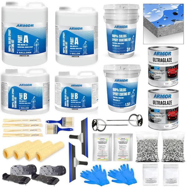ARMORPOXY 4.5 Gal. Blue Gloss 2 Part 900 sq.ft. Epoxy Kit Interior/Exterior Concrete Basement & Garage Roller Floor Paint Coating