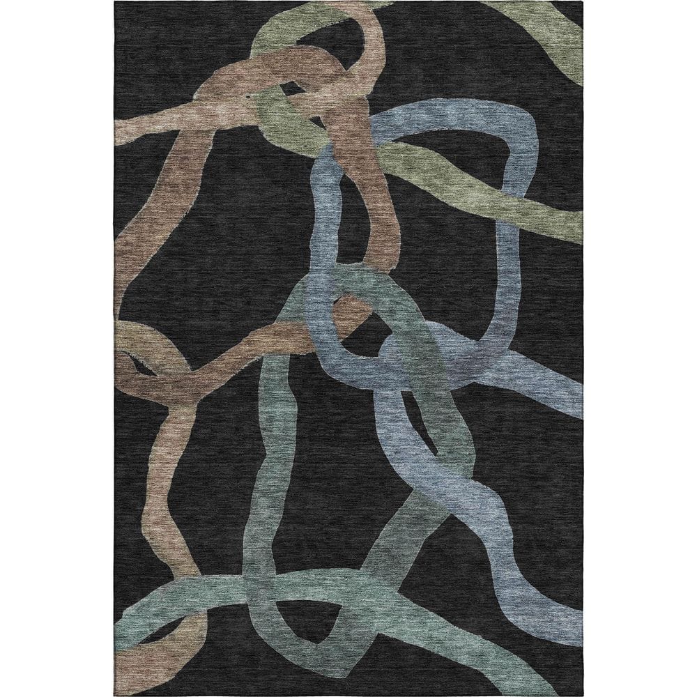 Addison Rugs Mayfield Premium Machine Washable Abstract AMF2394 Black 9 ...