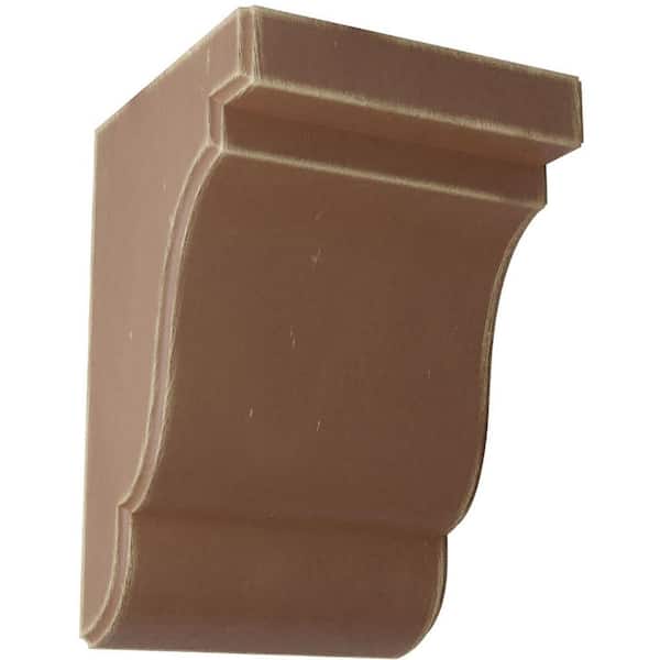 Ekena Millwork 5-1/4 in. x 7-1/2 in. x 5 in. Weathered Brown Bedford Wood Vintage Decor Bracket
