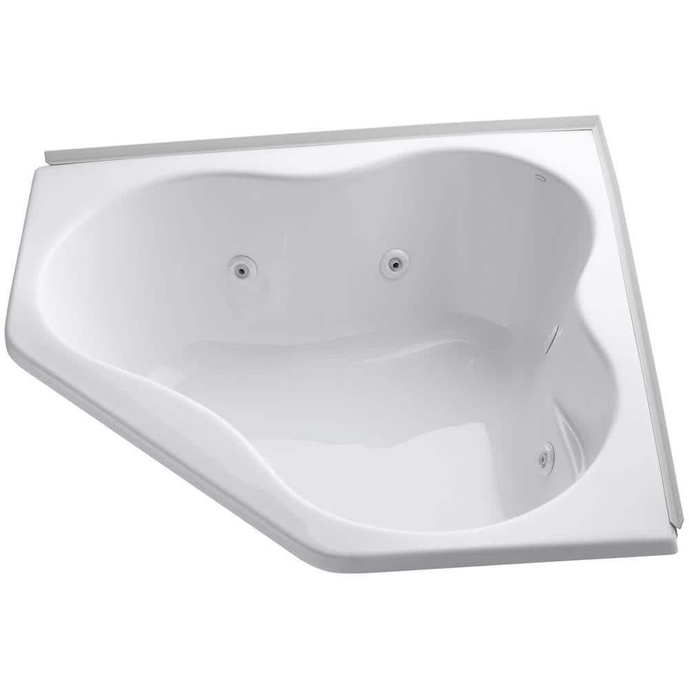 4.5 ft. Drop-in Whirlpool Tub in White with Heater