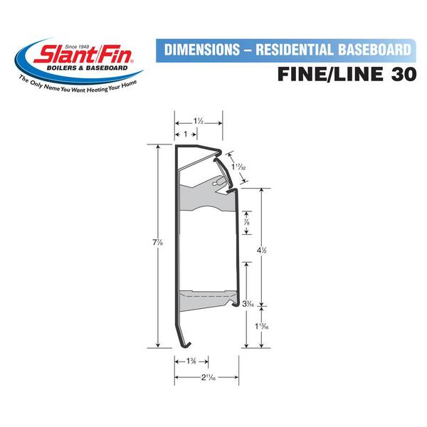 fine/line 30 5 ft hydronic baseboard heating enclosure only in nu-whitecover 