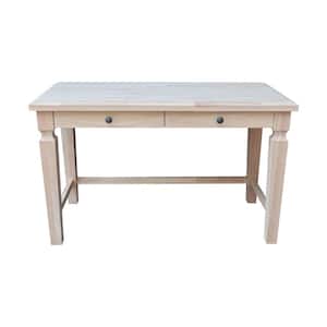 48 in. Rectangular Vista Unfinished Solid Wood 2-Drawer Desk