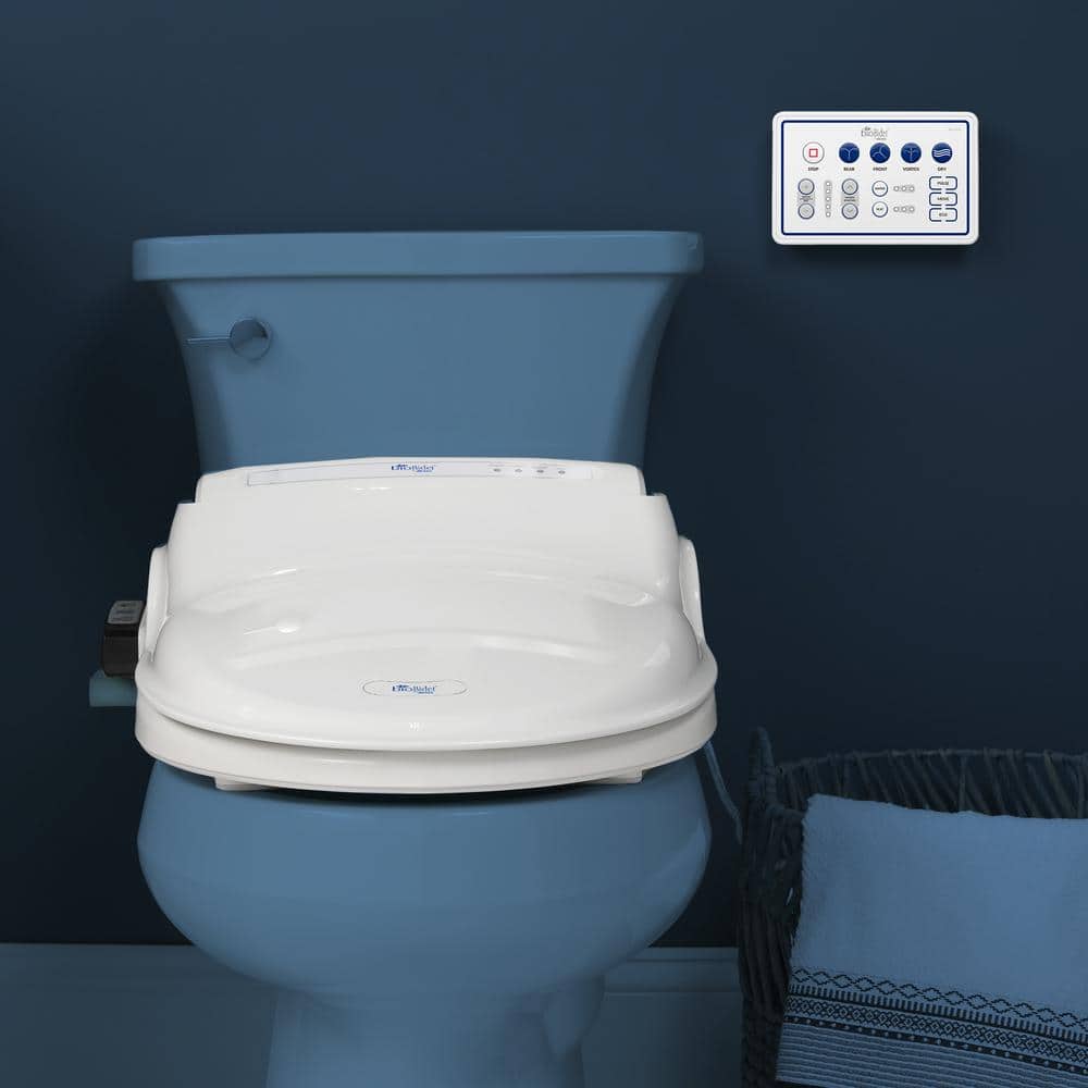 White Heated Electric Bidet Toilet Seat with Remote Control