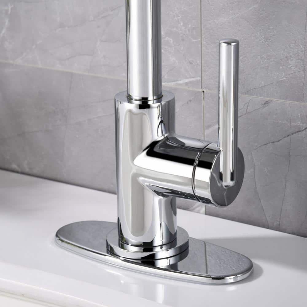 Kree Chrome Single-Handle Bathroom Faucet with Drain Assembly