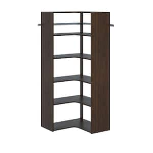 30 in. W Espresso Corner Wood Closet System