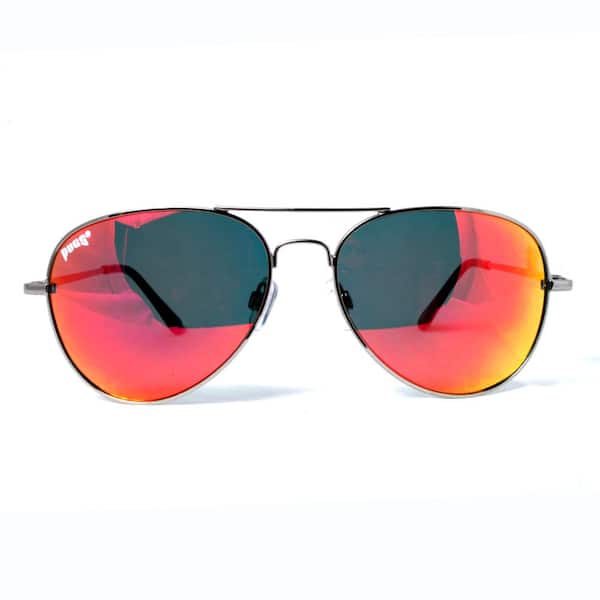 Pugs True Blue Aviator Framed Sunglass with a Nickel Frame and Poly Carbonate Lens