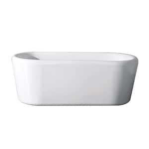 68 in. Acrylic Freestanding Flatbottom Bathtub in White