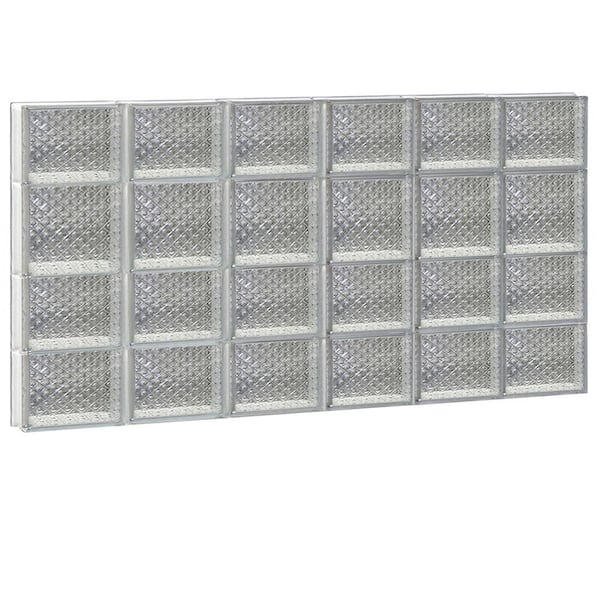 Clearly Secure 46.5 in. x 25 in. x 3.125 in. Frameless Diamond Pattern Non-Vented Glass Block Window