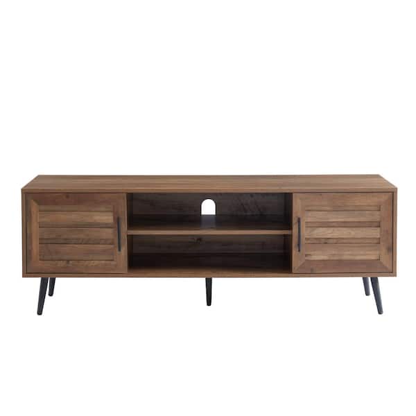 EDYO LIVING 59 in. TV Stand For Tvs Up To 70 in. Rustic Oak
