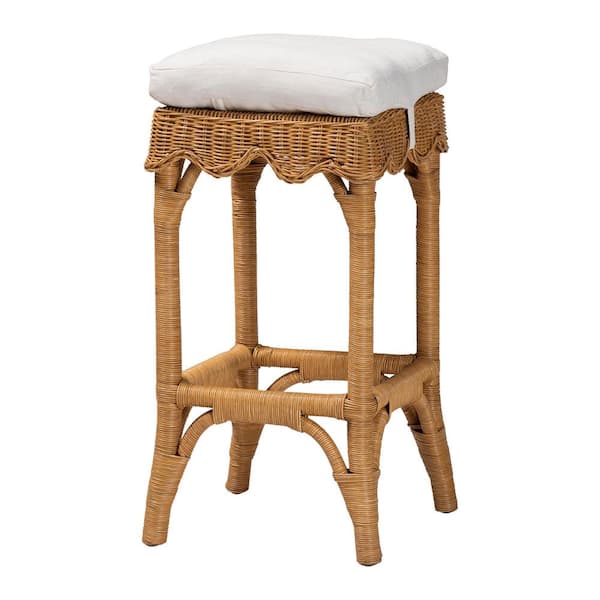 Muy 29.5 in. Honey Rattan Bar Stool
