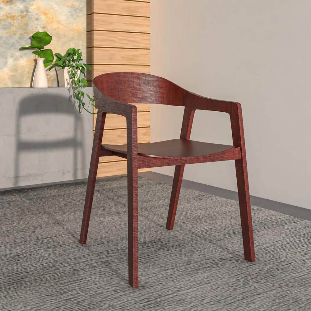 Leisuremod Rivo Modern Dining Chair in Oak Wood Contemporary Accent ...