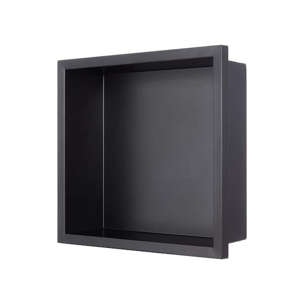 Nivencai 13 in. W x 14 in. H x 4 in. D Stainless Steel Shower Niche in Matte Black