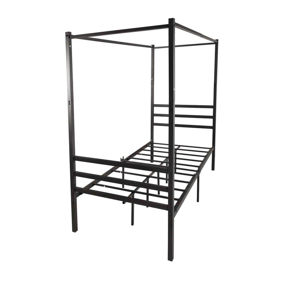 wetiny Black Canopy Bed Frame 1221746EBK The Home Depot