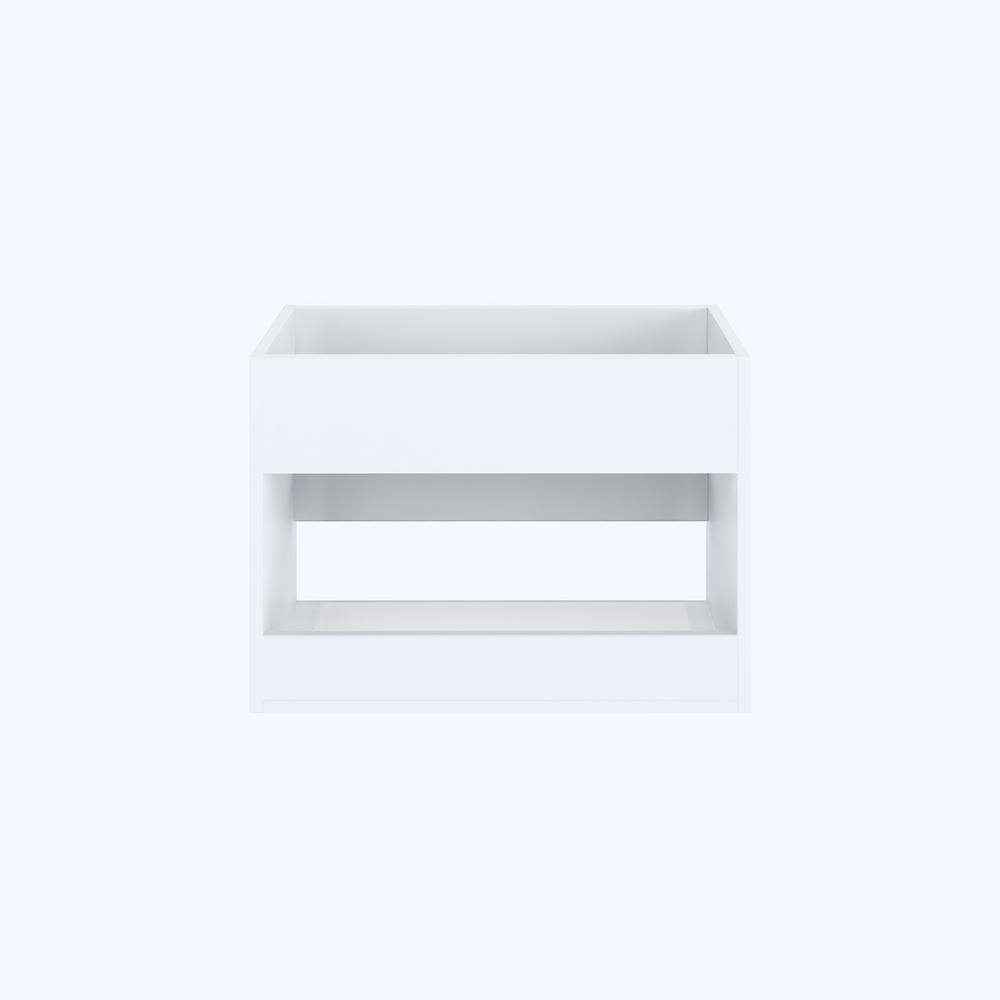 White 30" Wall-Mounted Floating Bathroom Vanity with Ceramic Countertop