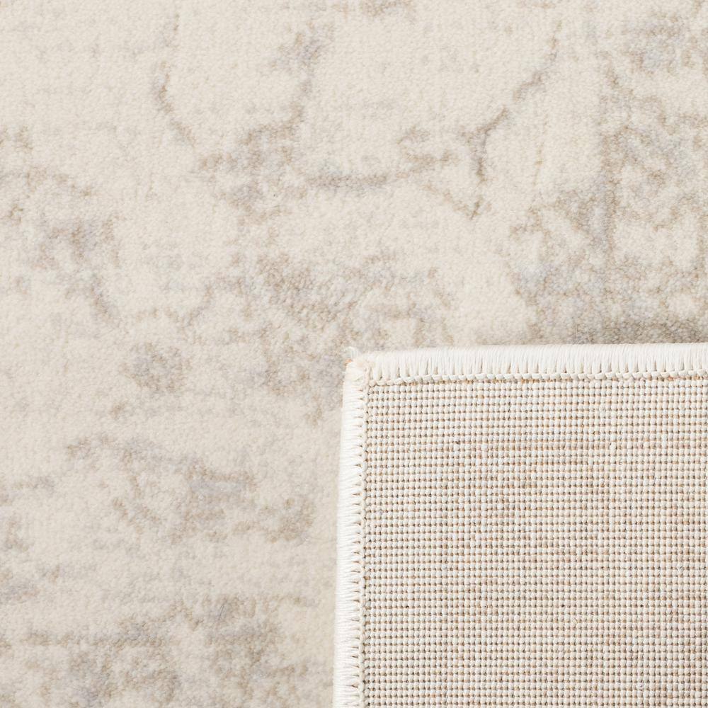 Carnegie Light Grey and Cream Floral Synthetic Area Rug 3' x 5'
