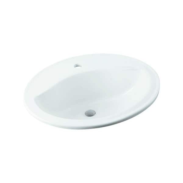 STERLING Sanibel 20 in. Drop-In Vitreous China Bathroom Sink in White with Overflow Drain