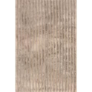 Kai Machine Washable Taupe 8 ft. x 10 ft. Solid Area Rug