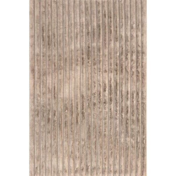 nuLOOM Kai Machine Washable Taupe 8 ft. x 10 ft. Solid Area Rug
