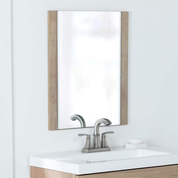 Glacier Bay Jayli 20 in. W x 24 in. H Rectangular Wood Framed Wall Bathroom Vanity Mirror in Forest Elm
