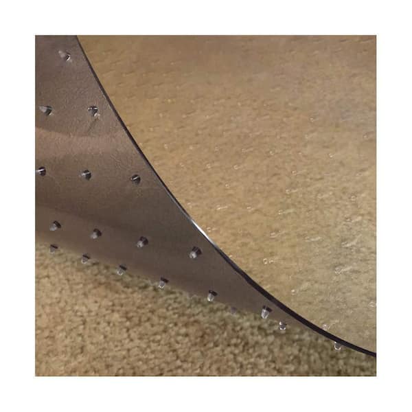 Resilia 27 in. x 25 ft. Clear Textured Pattern Deluxe Plastic Floor Runner/Protector for Deep Pile Carpet