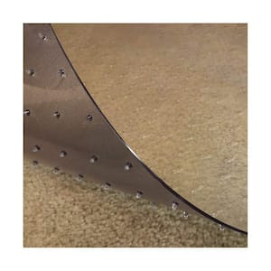 48 in. x 12 ft. Clear Textured Pattern Deluxe Plastic Floor Runner/Protector for Deep Pile Carpet