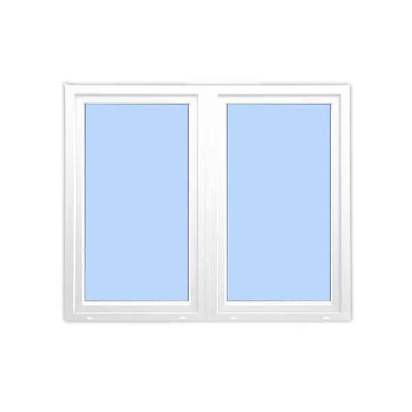 60 in. x 36 in. Elite Euro White Exterior/White Interior Vinyl Double Sash Tilt and Turn Window, LHS/RHS  Inward Swing