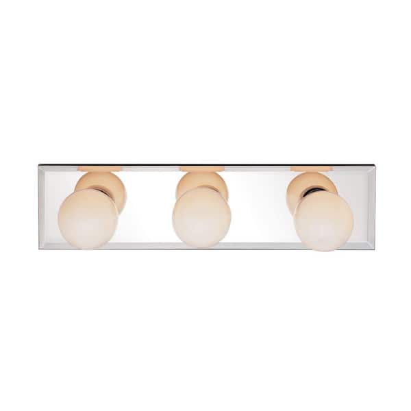 Unbranded 3-Light Polished Chrome Mirror Bath Bar Light