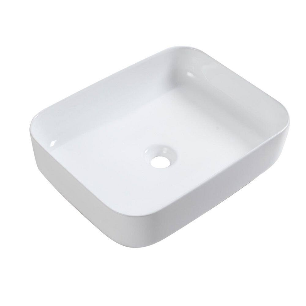 20 in. Vessel Rectangular Bathroom Sink in White Ceramic price history on PriceWatchPro