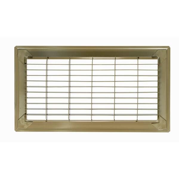 TruAire 14" X 30" Heavy Duty Floor Return Air Grille – Steel, Brown Powder-Coated, 75% Free Area, No Damper, For Floor Installation