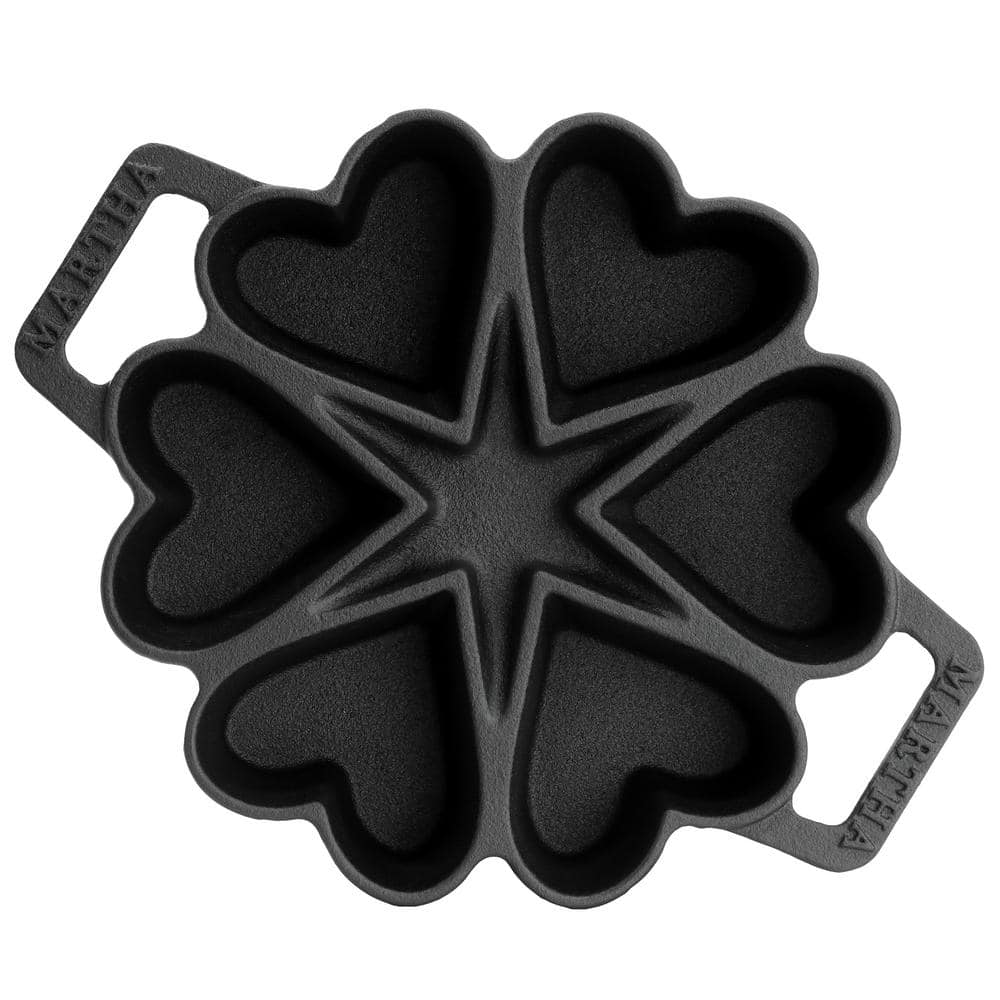Heart Shaped 6-Cup Cast Iron Muffin Pan