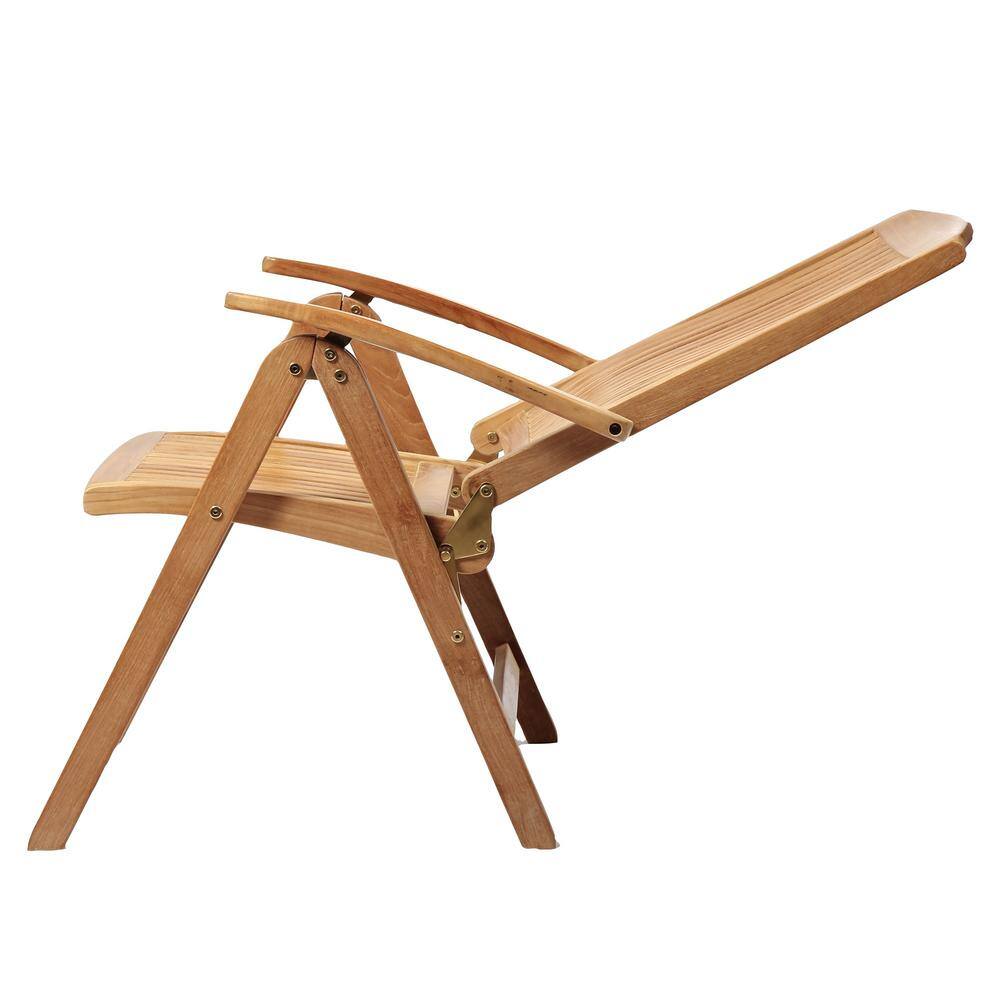 Colorado Teak Wood Recliner Chair with Armrests