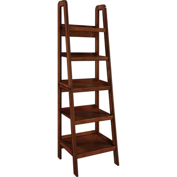 Ameriwood Home Meadowlark Espresso Wood Veneer Ladder Bookcase