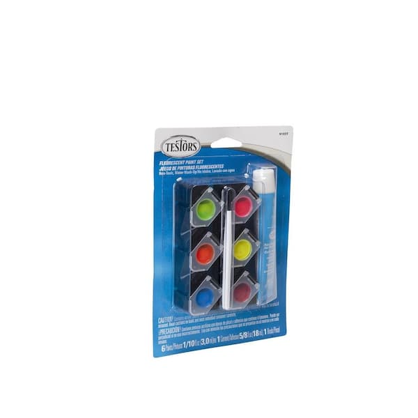 Testors 0.10 oz. 6-Color Fluorescent Acrylic Paint Pod Set (12-Pack)