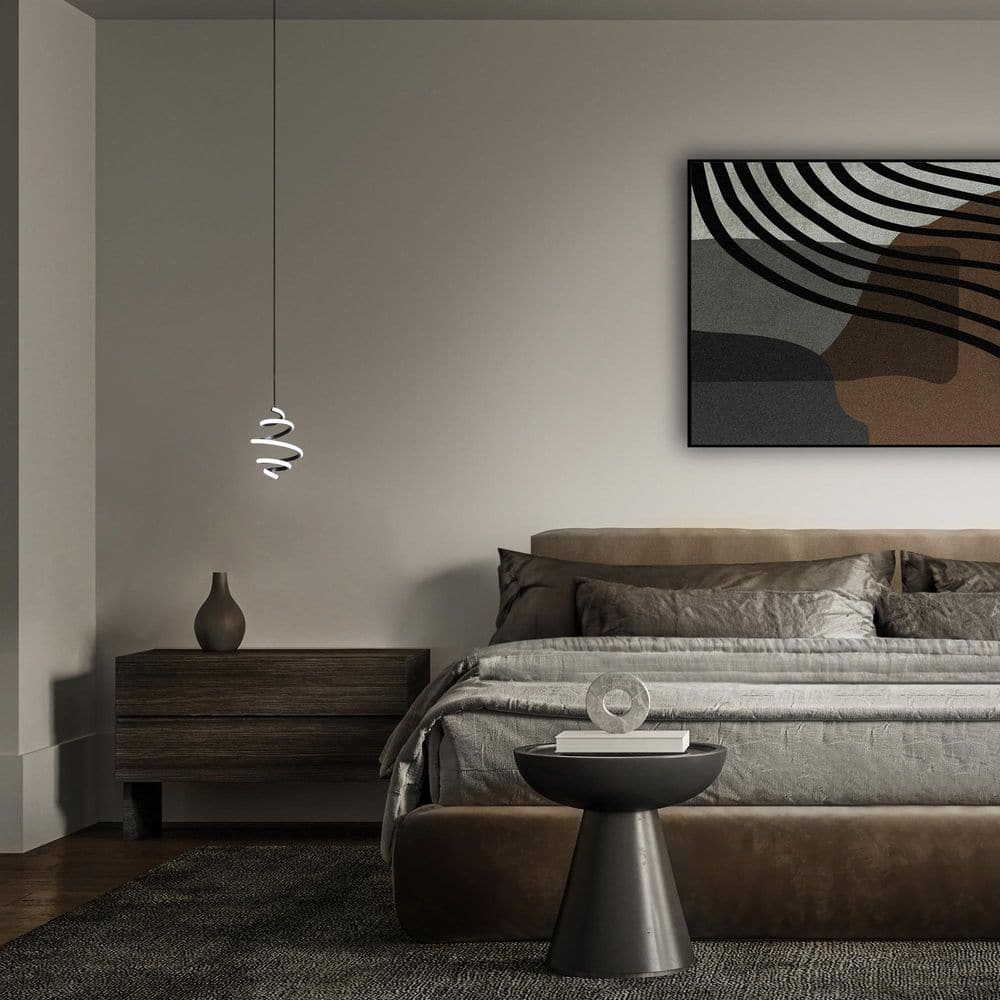 Whirl 8 in. Black Mini-Pendant Light with Integrated LED Selectable 4CCT 2700K-3000K-3500K-4000K price history on PriceWatchPro