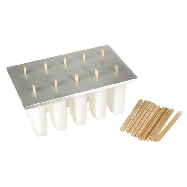 White Frozen Ice Pop Maker 10-Popsicle