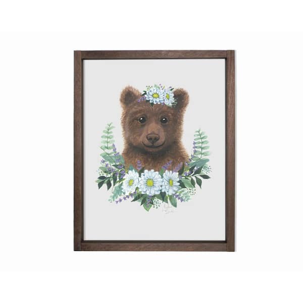 Unbranded Woodland Littles 1 Bear Farmhouse Decorative Sign 13 in. x 19 in.