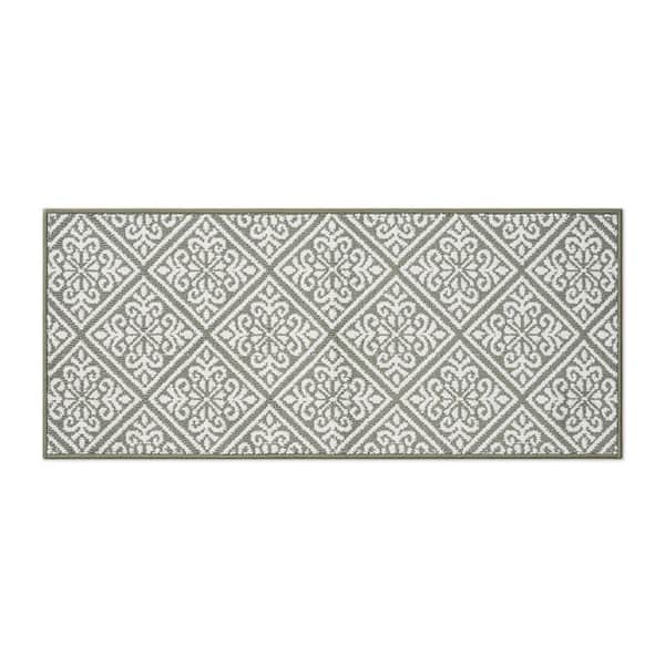 Laura Ashley Austell 2- Tone Ivory/Sage 2 ft. x 5 ft. Geometric Polypropylene Runner Rug