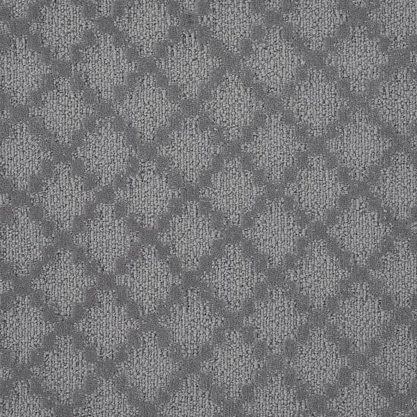 Natural Harmony Intriguing - Steel - Gray 12 ft. 44 oz. Wool Texture Installed Carpet