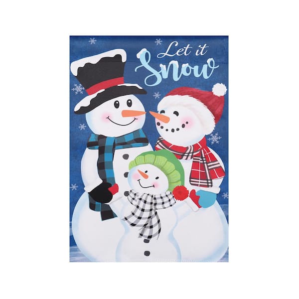Meadow Creek 12 in. x 18 in. Let It Snow Family Garden Flag