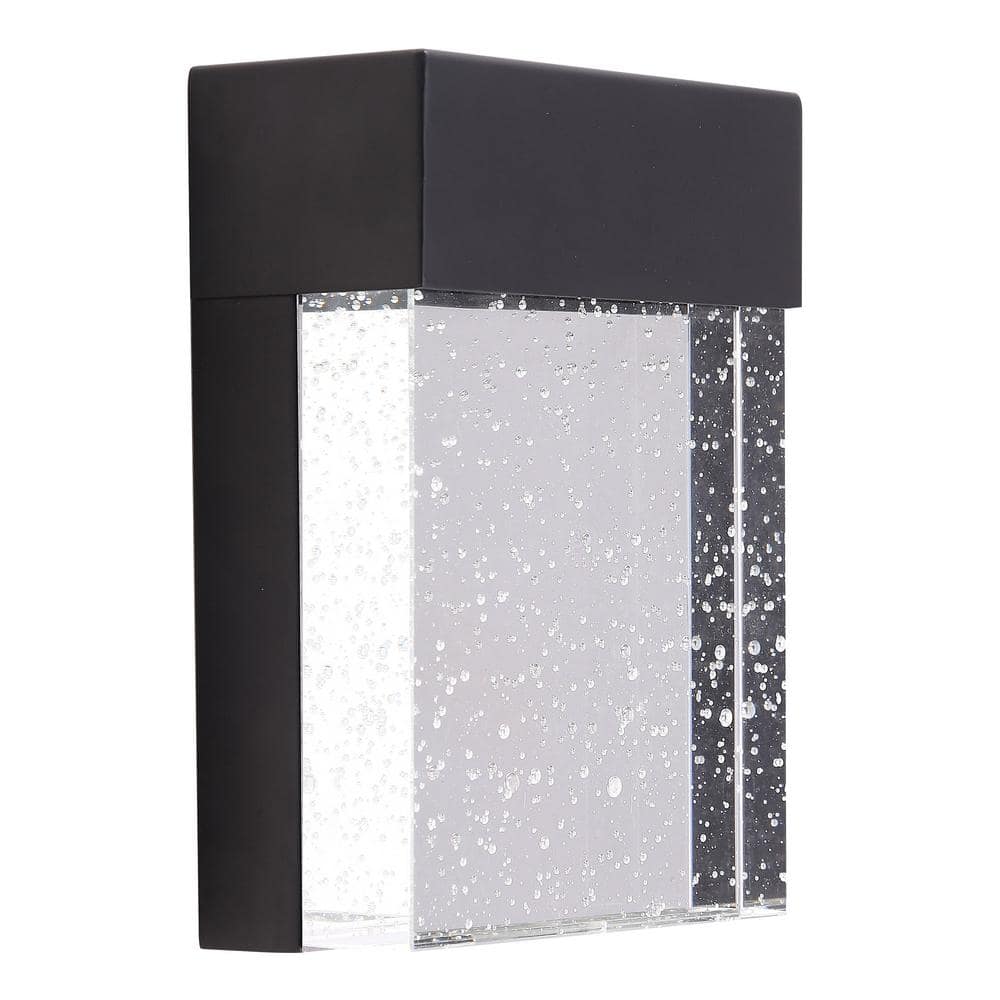 Venecia 5 in. W x 7.01 in. H 1-Light Matte Black Integrated LED Outdoor Wal