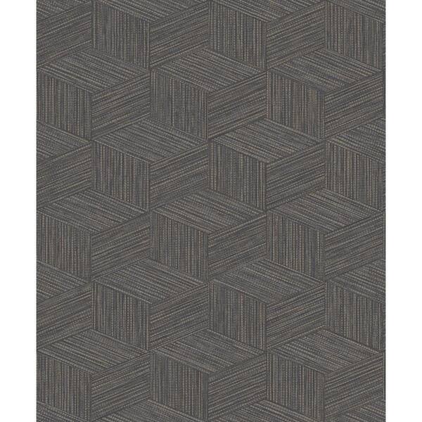 Walls Republic 3 Dimensional Faux Grasscloth Wallpaper Charcoal Paper  Strippable Roll (Covers 57 sq. ft.) R6503 - The Home Depot