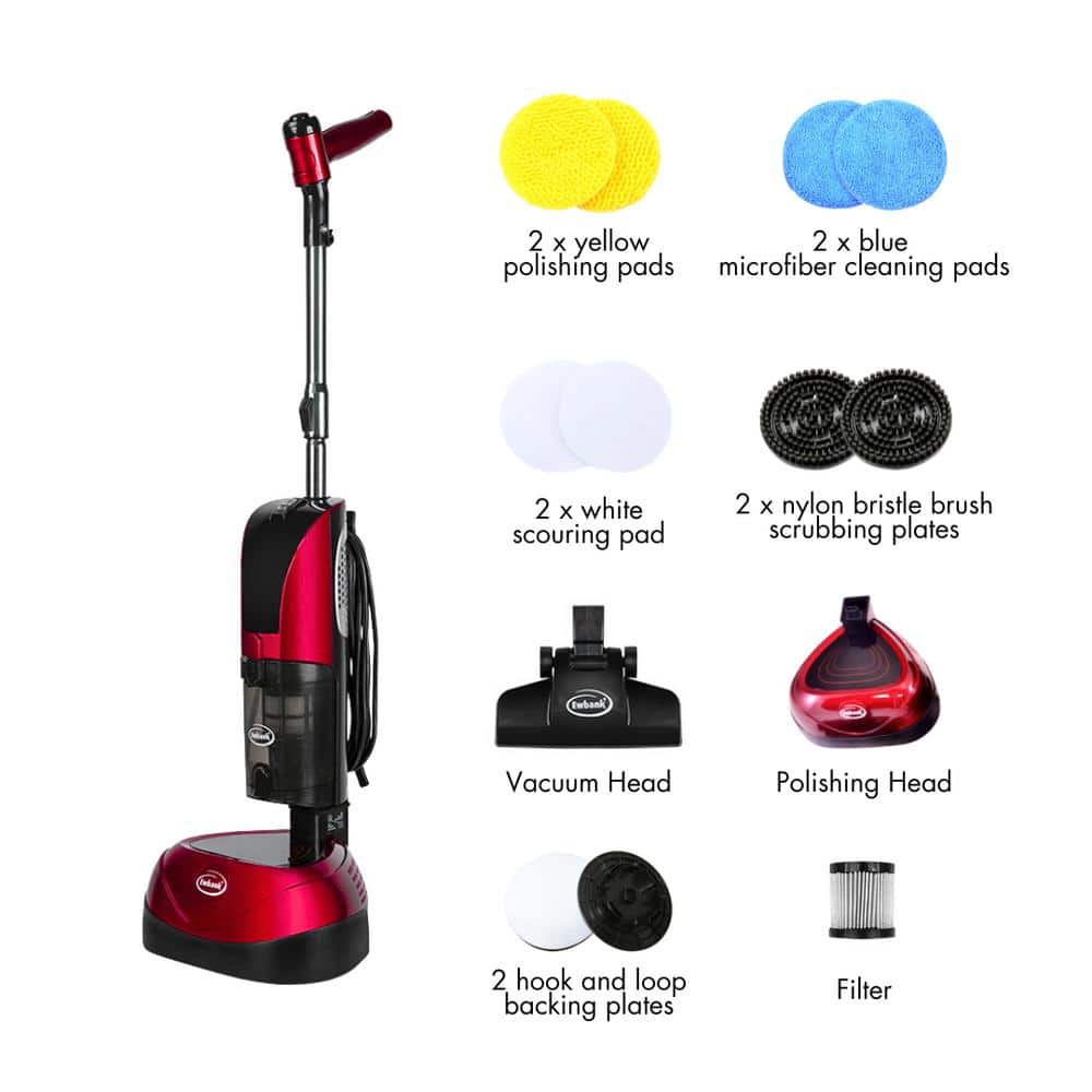 Red and Black Multi-Use Stick Floor Cleaner with HEPA Filter