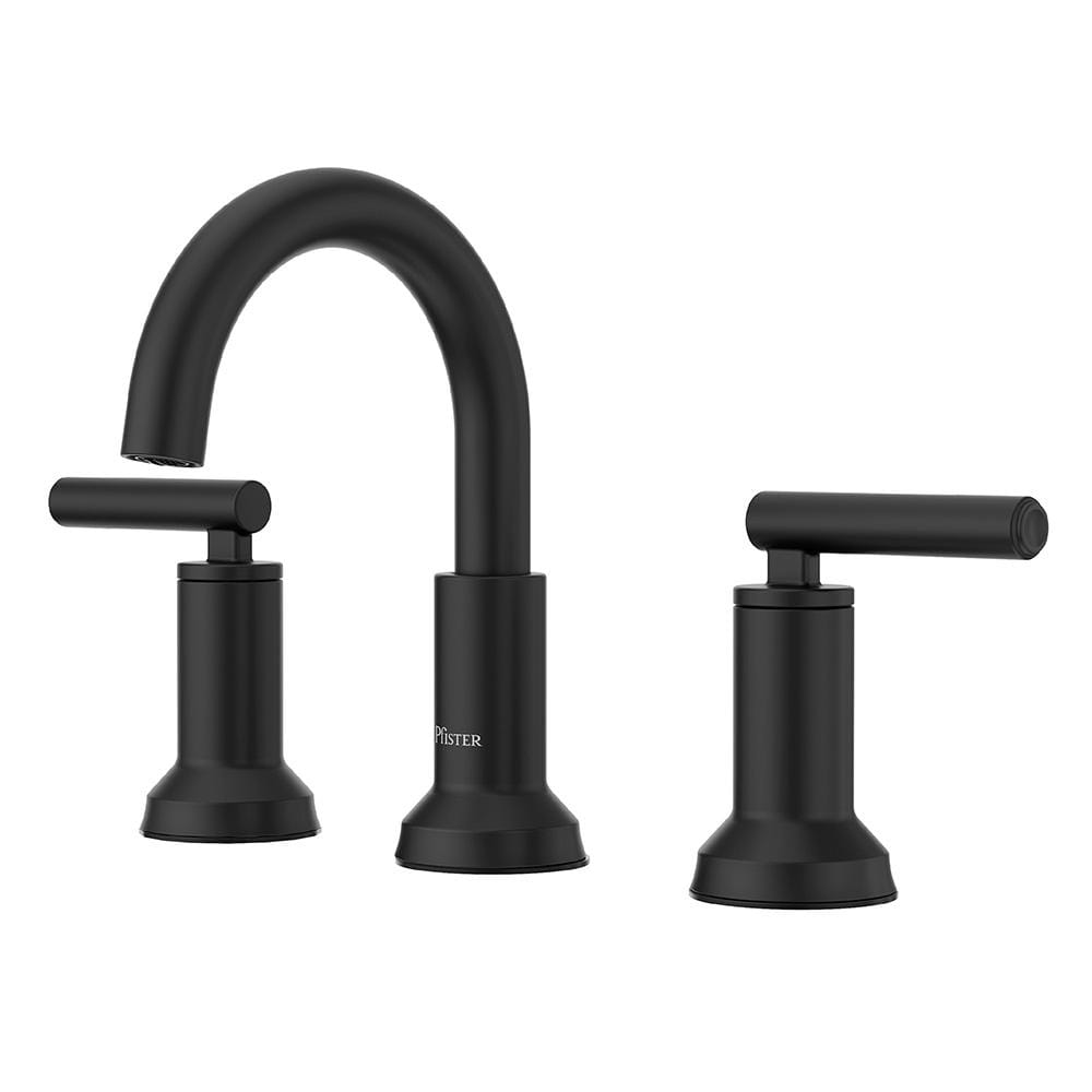 Capistrano Matte Black Widespread Bathroom Faucet with Drain Assembly