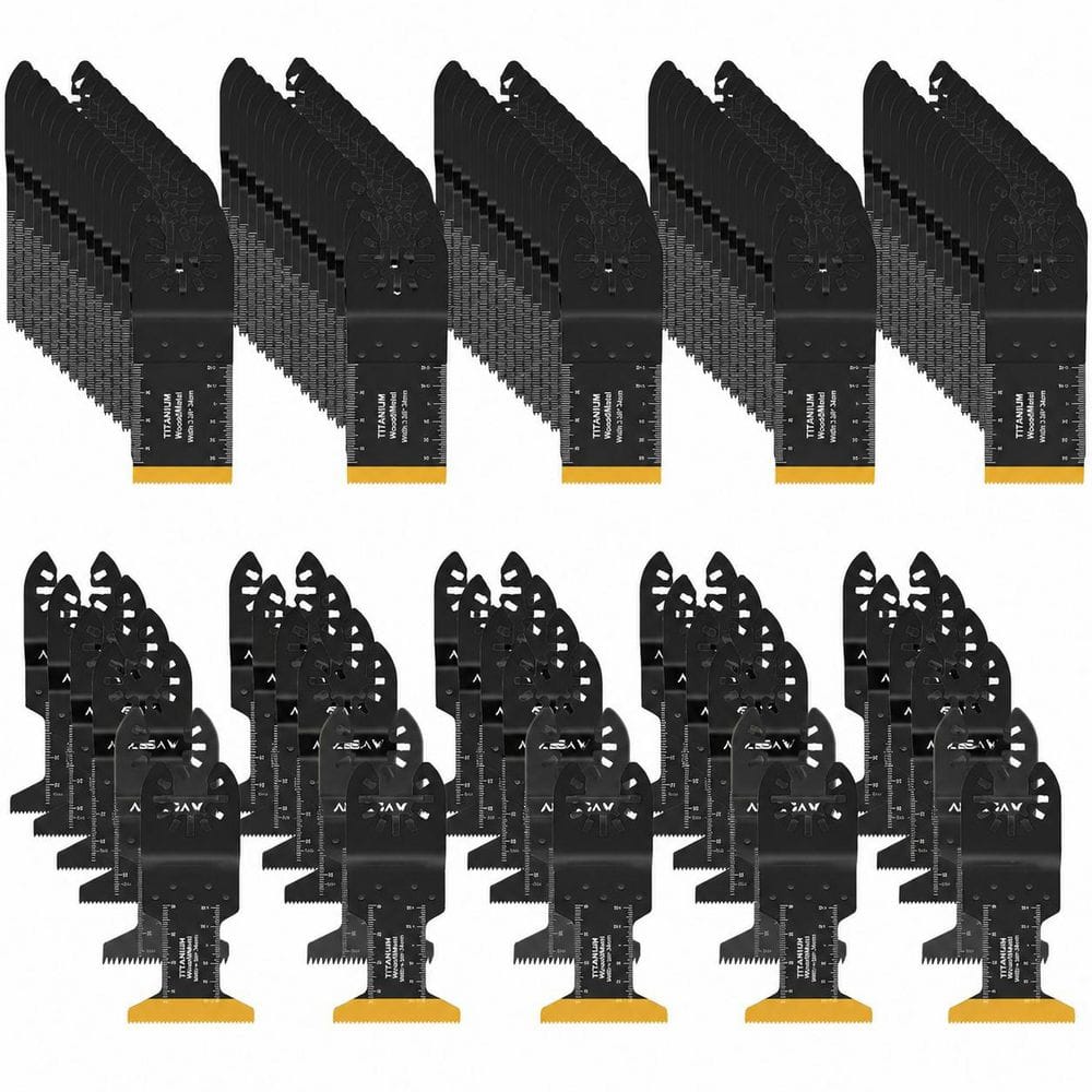 110 Pack High Carbon Steel Titanium Oscillating Saw Blades Set with Multi Tool Quick Release for Wood Metal Plastic price history on PriceWatchPro