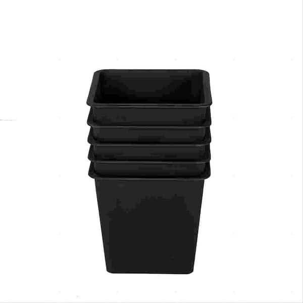 Unbranded 6.3 in. Square 1.3 qts. Nursery Plant Pot in. L x 6.3 in. W x 6.3 in. H Garden Plastic Individual Pots (5-Pack)