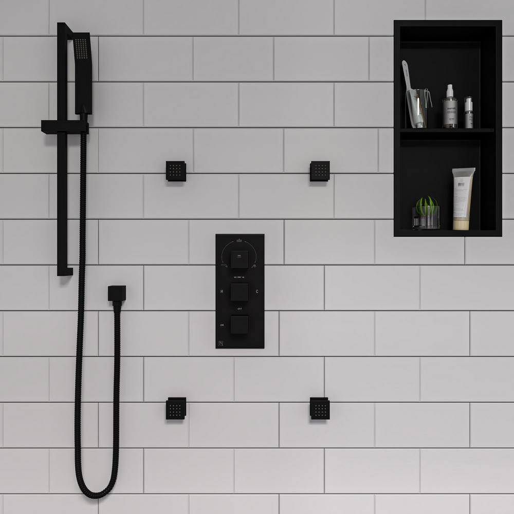 Black Matte Brass Adjustable Wall-Mounted Handshower Set