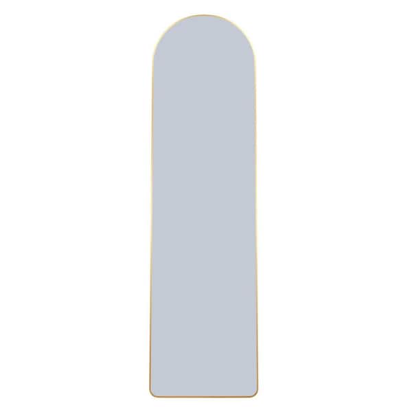 Unbranded Luxury Quality Gold 16.5 in. W x 59.8 in. H Arched Aluminum Alloy Full Length Mirror