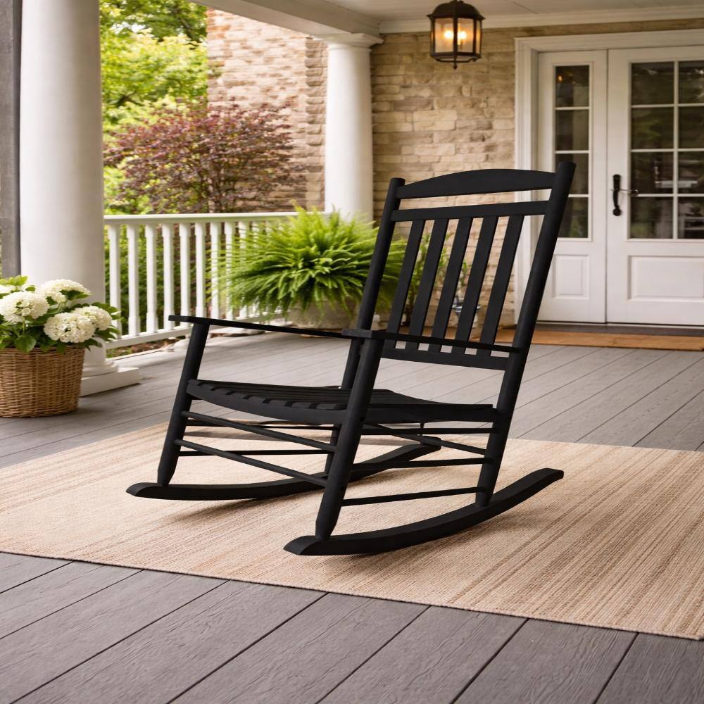 Fratelli Black Outdoor Rocking Chair with Slat Seat, Contoured Design and Easy-Carry Handle price history on PriceWatchPro